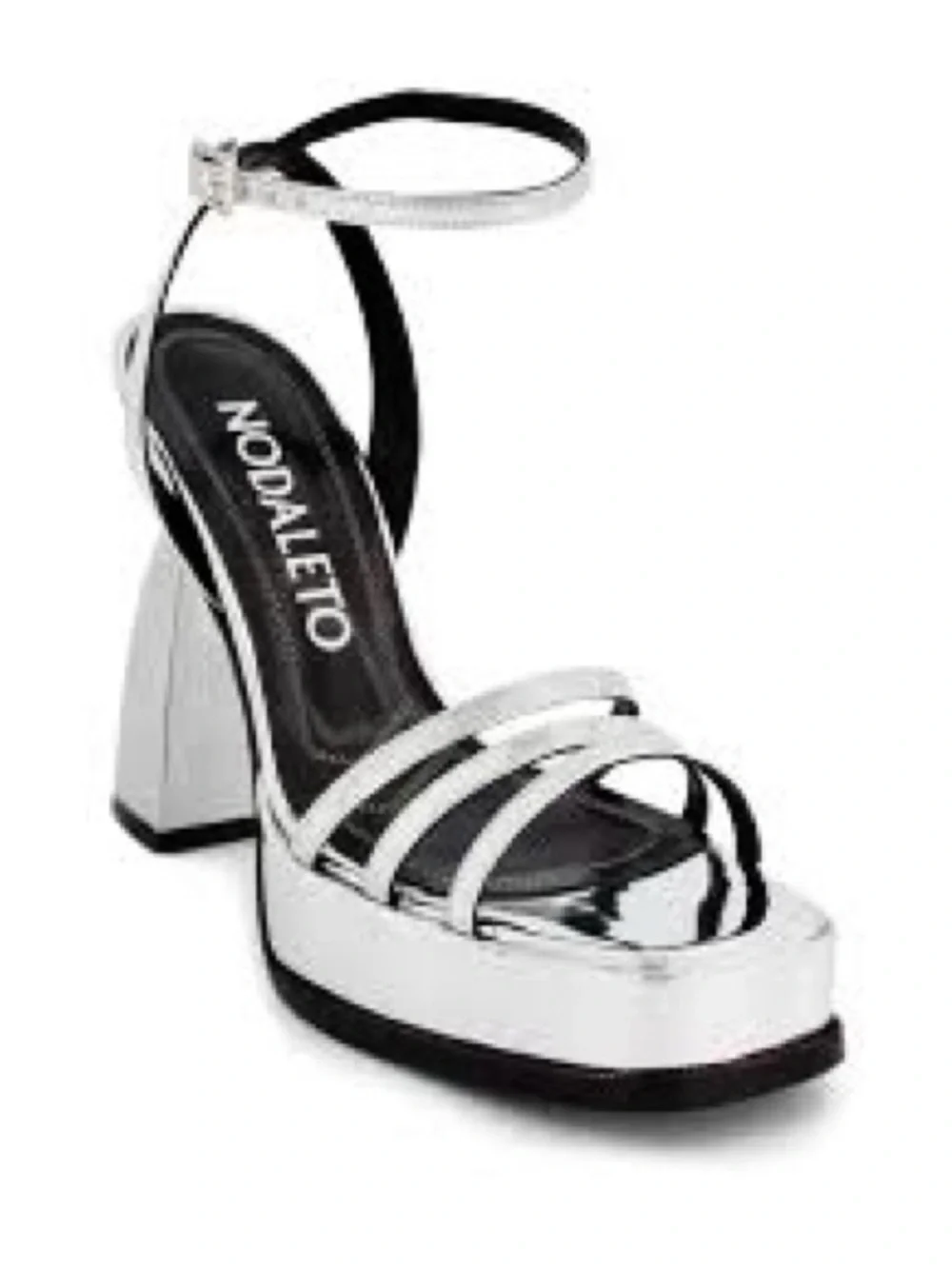 Nodaleto Angel F Metallic Silver Sandals Heels